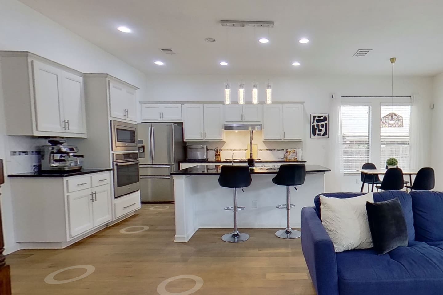 Open plan kitchen and living area in Leander captured for a Matterport walkthrough