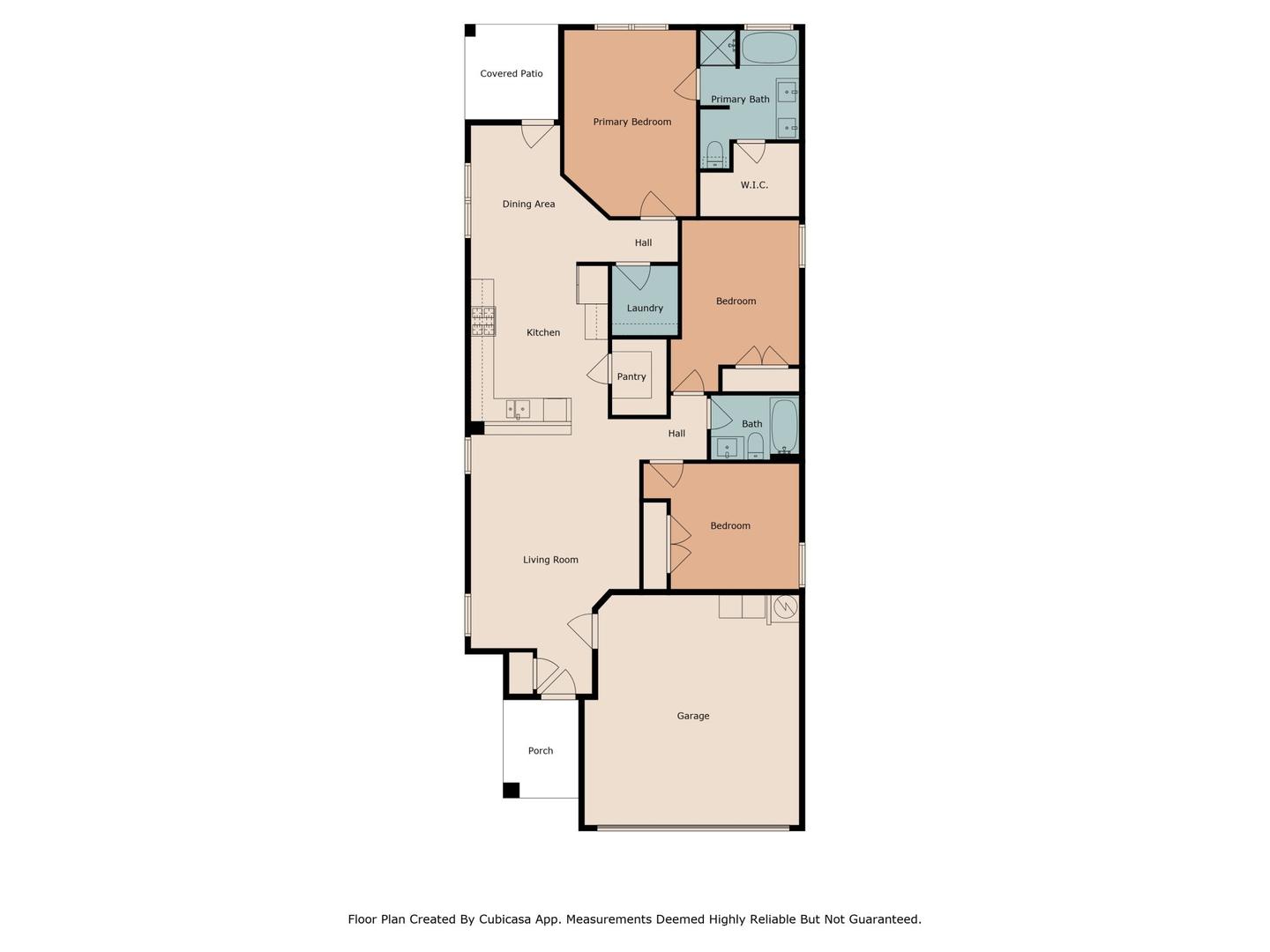 The same style of floor plan drawn without dimensions, showing only room names and layout